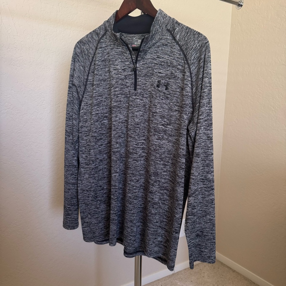 Under Armour Gray Marled Quarter-Zip Pullover